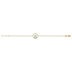 Bracelet femme fantaisie agate bleue plaqué or Maison de la Bijouterie UW3YU3ZV