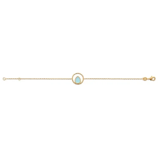 Bracelet femme fantaisie agate bleue plaqué or Maison de la Bijouterie UW3YU3ZV