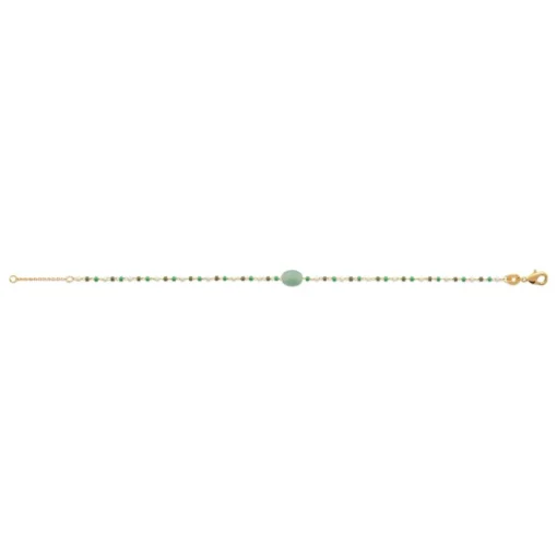 Bracelet femme fantaisie quartzite vert plaqué or Maison de la Bijouterie UW3Y36ZV