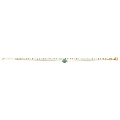 Bracelet femme fantaisie quartzite vert plaqué or Maison de la Bijouterie UW3Y35ZV