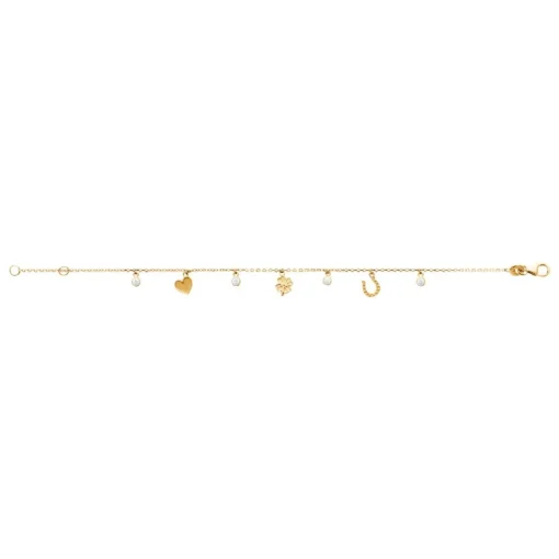 Bracelet femme fantaisie porte-bonheurs plaqué or Maison de la Bijouterie UW3UZUZV