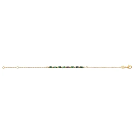 Bracelet femme fantaisie rubis zoisite plaqué or Maison de la Bijouterie UW3VWWZV