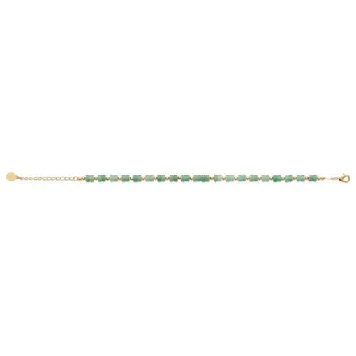 Bracelet femme fantaisie quartzite vert plaqué or Maison de la Bijouterie UW34Y5ZV