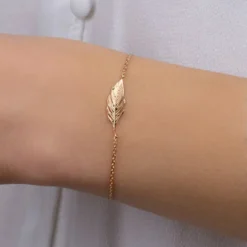 Bracelet Femme fantaisie plume plaqué or Maison de la Bijouterie UYZ353ZV
