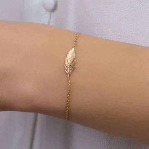 Bracelet Femme fantaisie plume plaqué or Maison de la Bijouterie UYZ353ZV