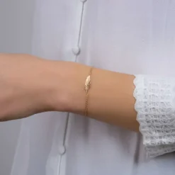 Bracelet Femme fantaisie plume plaqué or Maison de la Bijouterie UYZ353ZV