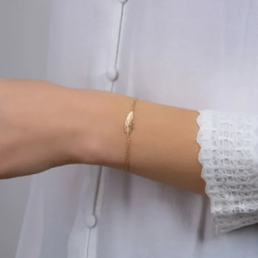 Bracelet Femme fantaisie plume plaqué or Maison de la Bijouterie UYZ353ZV