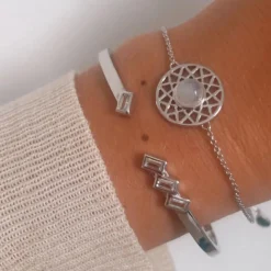Bracelet Femme Kosma Paris Dentelle - Argenté Blanc