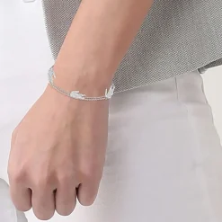 Bracelet Femme Lacoste Crocodile - 2040471 Acier Argent