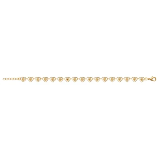 Bracelet femme maille cœur fantaisie plaqué or Maison de la Bijouterie YUZ00VZV