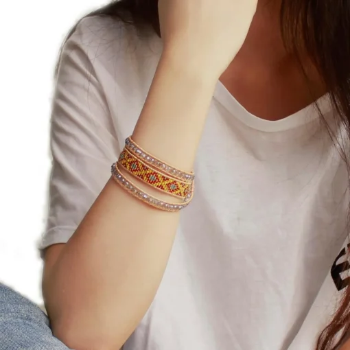 Bracelet Femme MYC-Paris - 3EB012 Cuir Métal Jaune