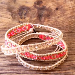 Bracelet Femme MYC-Paris - 3EB021 Cuir Métal Rouge
