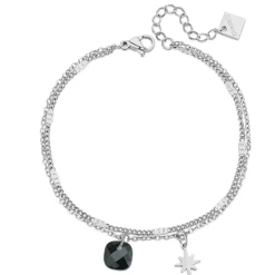 Bracelet Femme Pixies Bijoux - PBM0044-2BKO Acier Noir