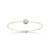 Bracelet femme plaqué or agate bleue serti clos - UW3YUZZV