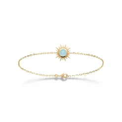 Bracelet femme plaqué or agate bleue serti clos - UW3YUZZV