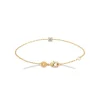 Bracelet femme plaqué or blanc serti griffe serti griffe classique - UW3004ZV
