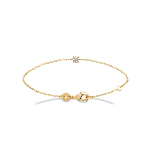 Bracelet femme plaqué or blanc serti griffe serti griffe classique - UW3004ZV