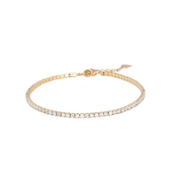 Bracelet femme plaqué or blanc serti griffe - UW3YVYZV