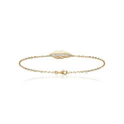 Bracelet femme plaqué or blanc serti griffe - UWZW34ZV