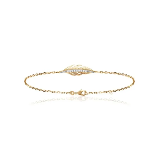Bracelet femme plaqué or blanc serti griffe - UWZW34ZV
