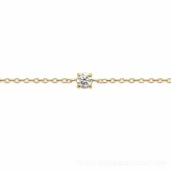 Bracelet femme plaqué or blanc serti griffe serti griffe classique - UW3004ZV