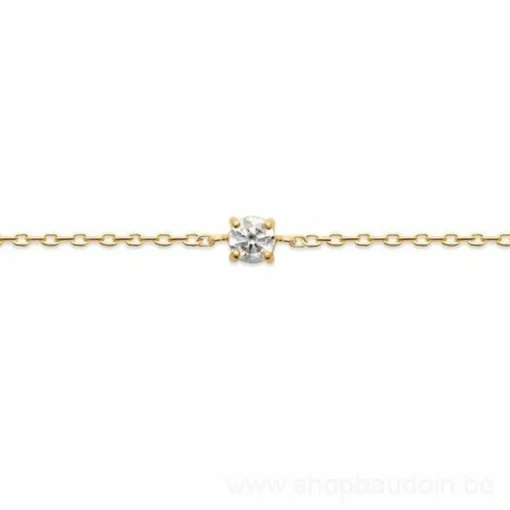 Bracelet femme plaqué or blanc serti griffe serti griffe classique - UW3004ZV