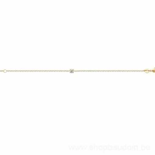 Bracelet femme plaqué or blanc serti griffe serti griffe classique - UW3004ZV