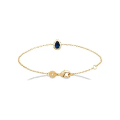 Bracelet femme plaqué or cœur bleu nuit Maison de la Bijouterie UW3UUZZV