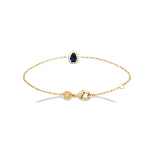 Bracelet femme plaqué or cœur bleu nuit Maison de la Bijouterie UW3UUZZV
