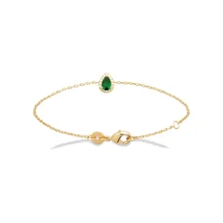 Bracelet femme plaqué or cœur vert Maison de la Bijouterie UW3UUYZV