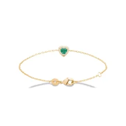Bracelet femme plaqué or cœur vert Maison de la Bijouterie UW3UVVZV