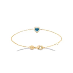 Bracelet femme plaqué or cœur bleu Maison de la Bijouterie UW3UVWZV
