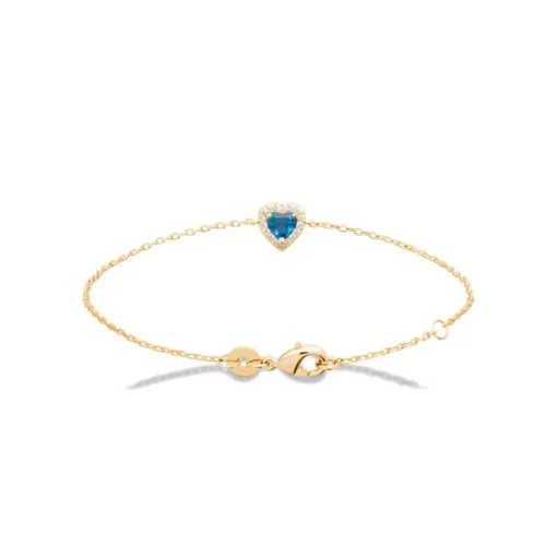 Bracelet femme plaqué or cœur bleu Maison de la Bijouterie UW3UVWZV