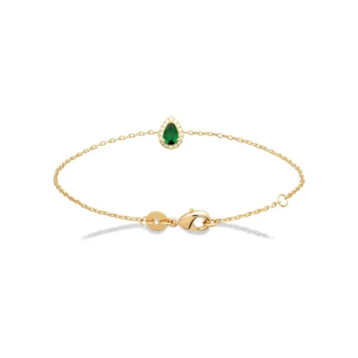 Bracelet femme plaqué or cœur vert Maison de la Bijouterie UW3UUYZV