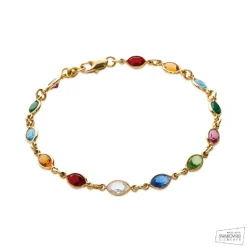 Bracelet femme plaqué or cristal serti clos serti clos multicolor - YVW0VZZV