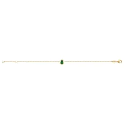 Bracelet femme plaqué or cœur vert Maison de la Bijouterie UW3UUYZV