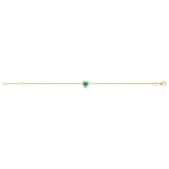 Bracelet femme plaqué or cœur vert Maison de la Bijouterie UW3UVVZV