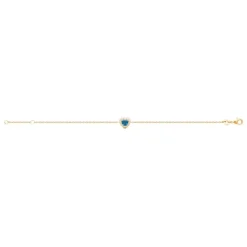 Bracelet femme plaqué or cœur bleu Maison de la Bijouterie UW3UVWZV