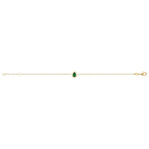 Bracelet femme plaqué or cœur vert Maison de la Bijouterie UW3UUYZV