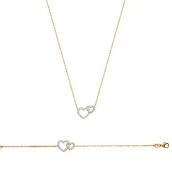 Bracelet Femme plaqué or double coeurs Maison de la Bijouterie UWZ6V6ZV