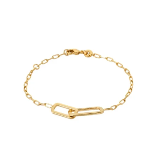 Bracelet femme plaqué or double maillons rectangulaire Maison de la Bijouterie UYZV3UZV