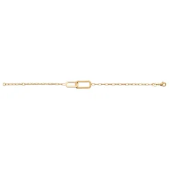 Bracelet femme plaqué or double maillons rectangulaire Maison de la Bijouterie UYZV3UZV