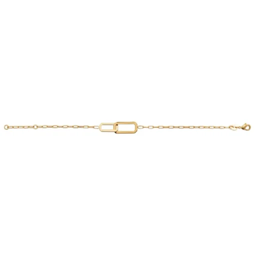 Bracelet femme plaqué or double maillons rectangulaire Maison de la Bijouterie UYZV3UZV