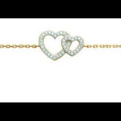 Bracelet Femme plaqué or double coeurs Maison de la Bijouterie UWZ6V6ZV