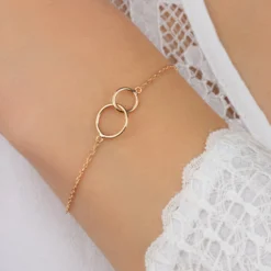 Bracelet femme plaqué or double cercle - UYZ3Y5ZV