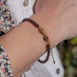 Bracelet Femme Sloya Serena en pierres Grenat