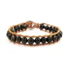Bracelet Femme Sloya Obsidienne et cuir