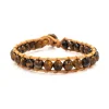 Bracelet Femme Sloya Oeil de tigre et cuir