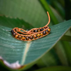 Bracelet Femme Sloya Oeil de tigre et cuir