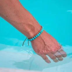Bracelet Femme Sloya Turquoise et cuir